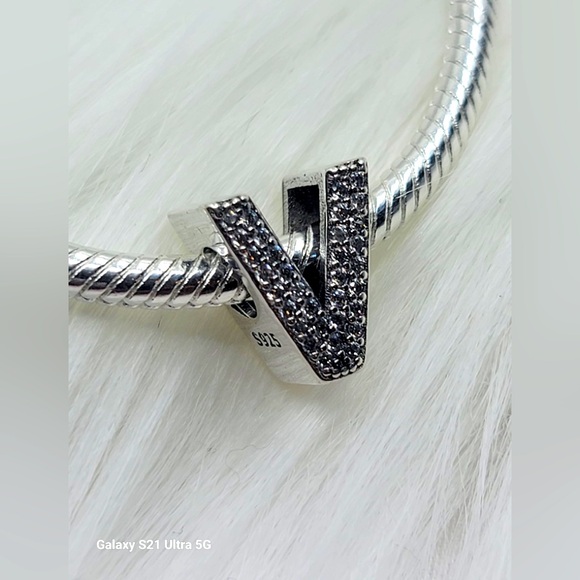 Charm for Bracelet Sterling Silver 925 letter “V” - Picture 4 of 5